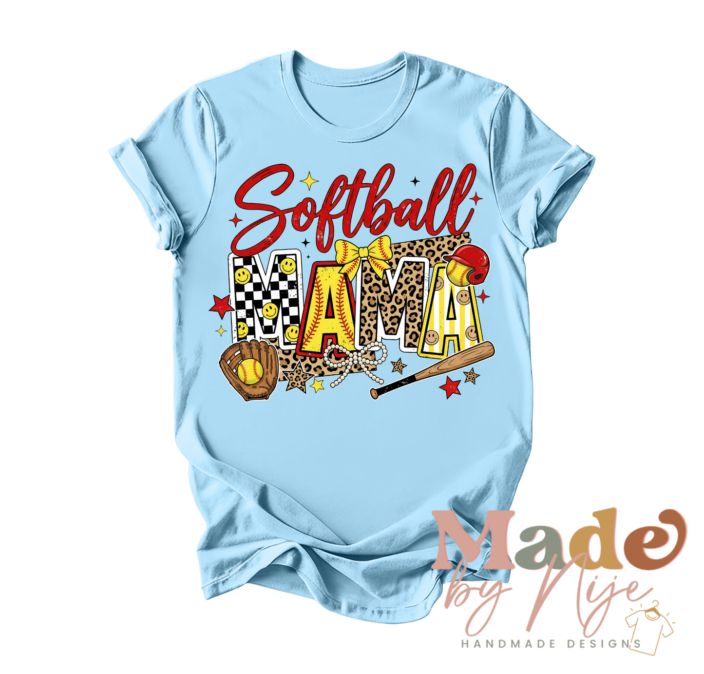 Leopard Softball Mama Tee